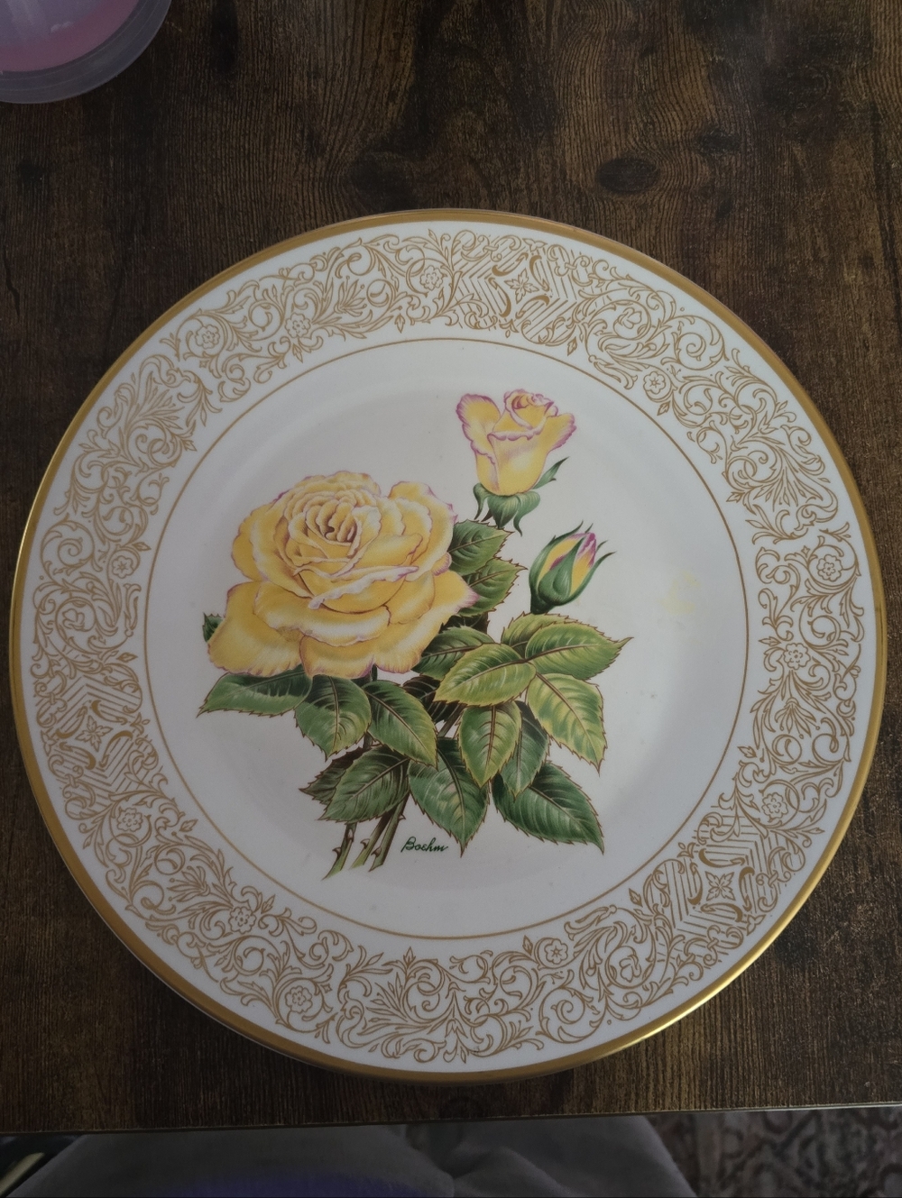 Vintage 1979 Bone China Plate "The Peace Rose"